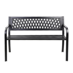 Gardeon Cast Iron Modern Garden Bench - Black