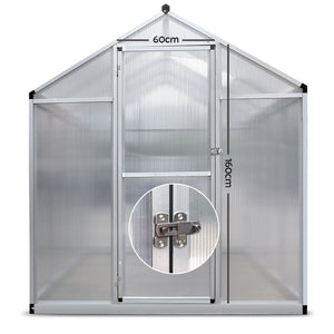 Green Fingers 2.4 x 1.9m Polycarbonate Aluminium Greenhouse