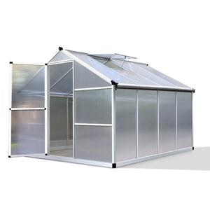 Greenfingers 2.4x2.5M Polycarbonate Hobby Aluminium Greenhouse Garden Grow Plant