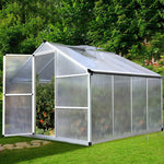 Greenfingers 2.4x2.5M Polycarbonate Hobby Aluminium Greenhouse Garden Grow Plant