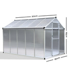 Green Fingers 3 x 1.9m Polycarbonate Aluminium Greenhouse