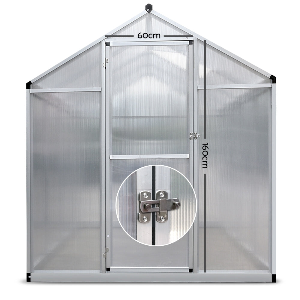 Green Fingers 3 x 1.9m Polycarbonate Aluminium Greenhouse