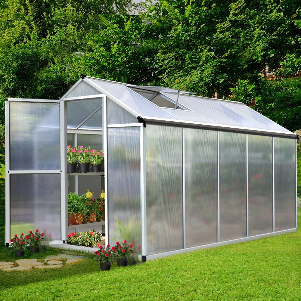 Green Fingers 3 x 1.9m Polycarbonate Aluminium Greenhouse