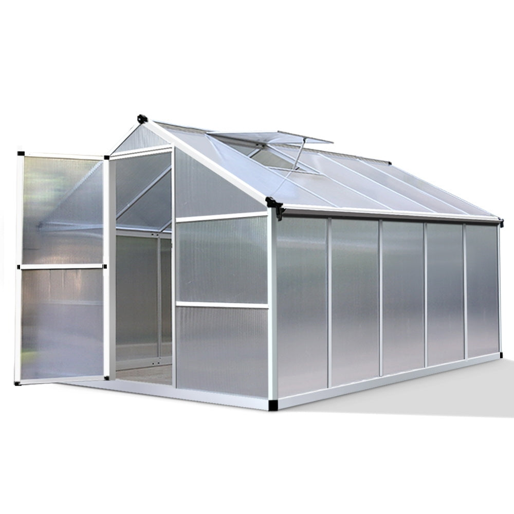 Green Fingers 3 x 2.5m Polycarbonate Aluminium Greenhouse