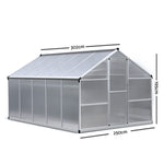 Green Fingers 3 x 2.5m Polycarbonate Aluminium Greenhouse