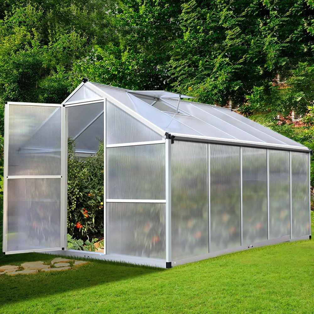 Green Fingers 3 x 2.5m Polycarbonate Aluminium Greenhouse