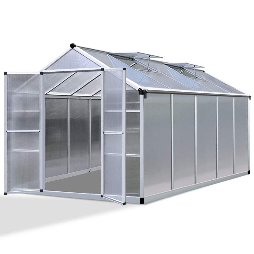 Green Fingers 3.1 x 2.5m Polycarbonate Aluminium Greenhouse