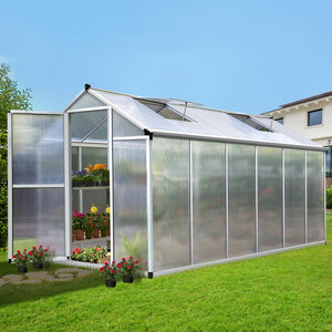 Greenfingers 3.62x1.9M Hobby Polycarbonate Aluminium Greenhouse Garden Grow Plant