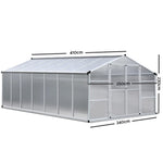 Green Fingers 4.1 x 2.5m Polycarbonate Aluminium Greenhouse