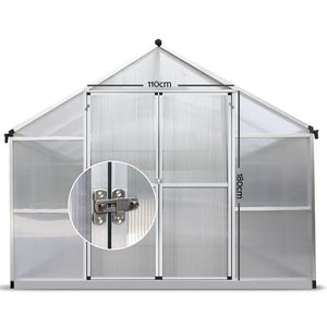 Green Fingers 4.1 x 2.5m Polycarbonate Aluminium Greenhouse