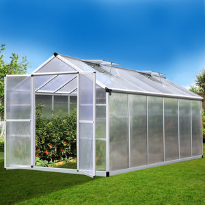 Green Fingers 4.1 x 2.5m Polycarbonate Aluminium Greenhouse