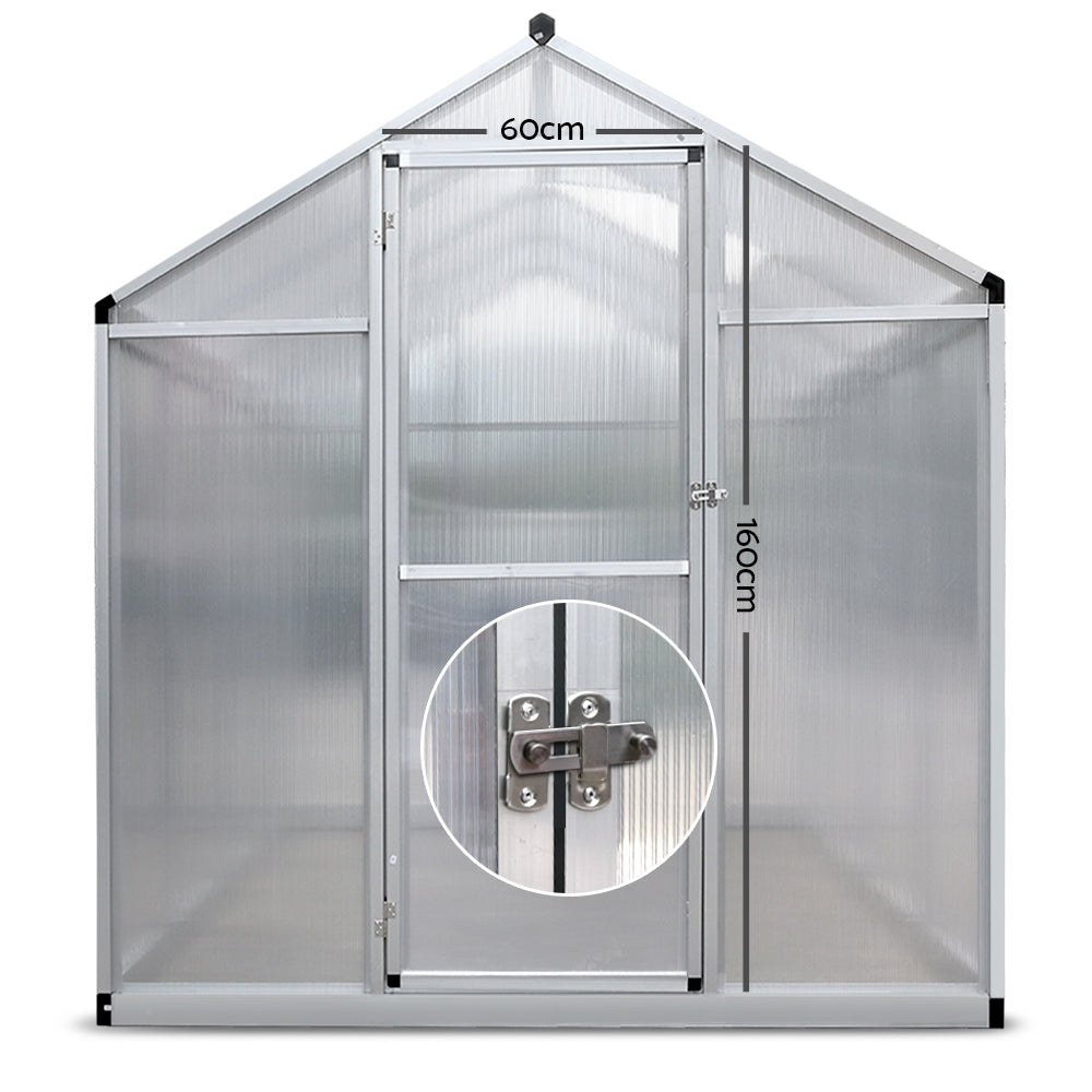 Green Fingers 4.2 x 1.9m Polycarbonate Aluminium Greenhouse