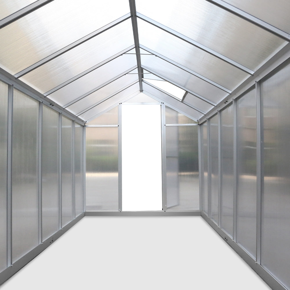 Green Fingers 4.2 x 1.9m Polycarbonate Aluminium Greenhouse