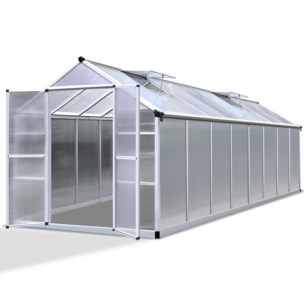 Green Fingers 4.7 x 2.5m Polycarbonate Aluminium Greenhouse