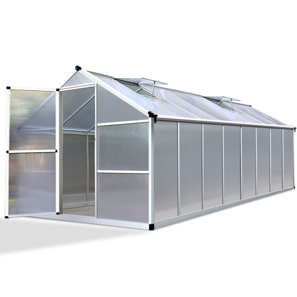 Green Fingers 4.8 x 2.5m Polycarbonate Aluminium Greenhouse