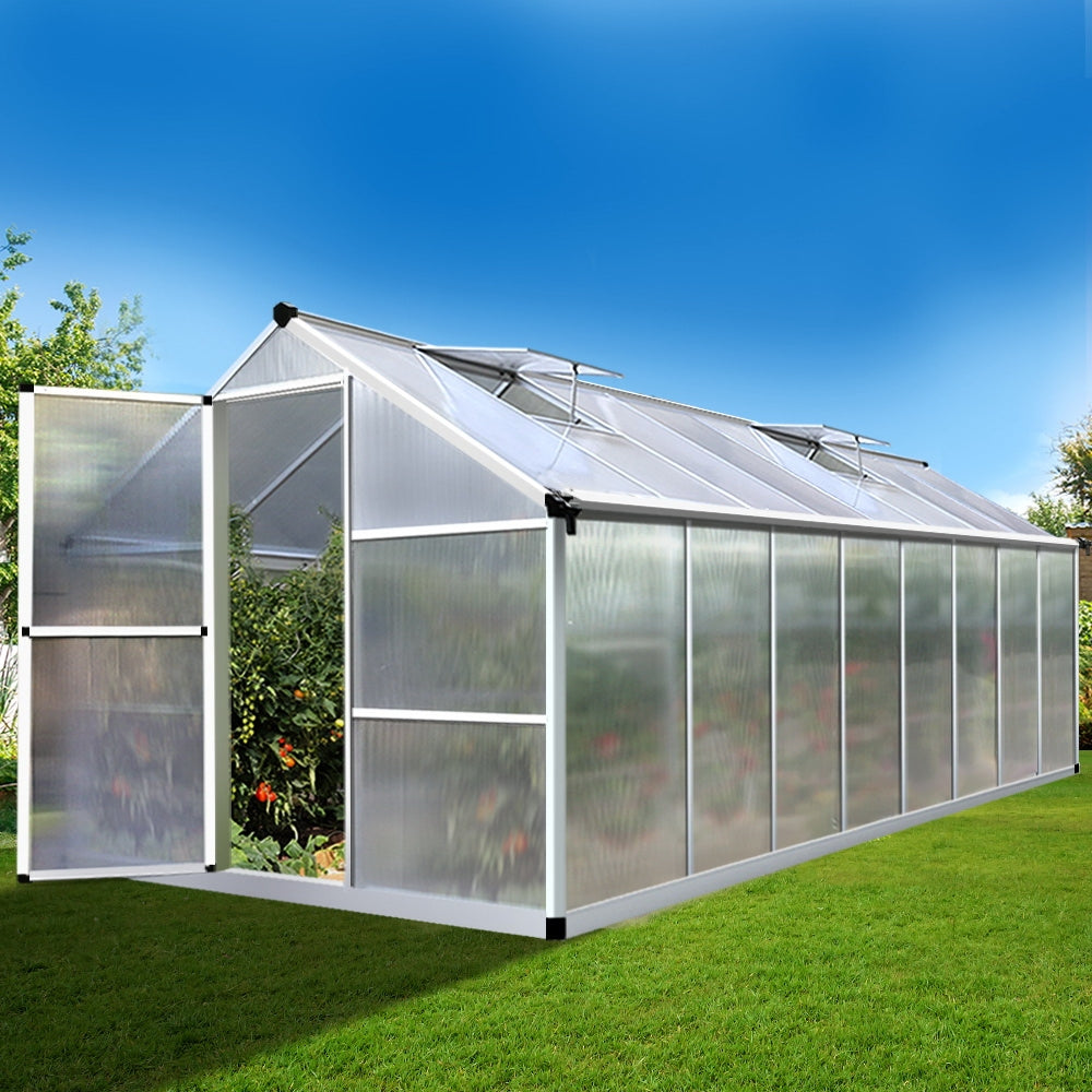 Green Fingers 4.8 x 2.5m Polycarbonate Aluminium Greenhouse