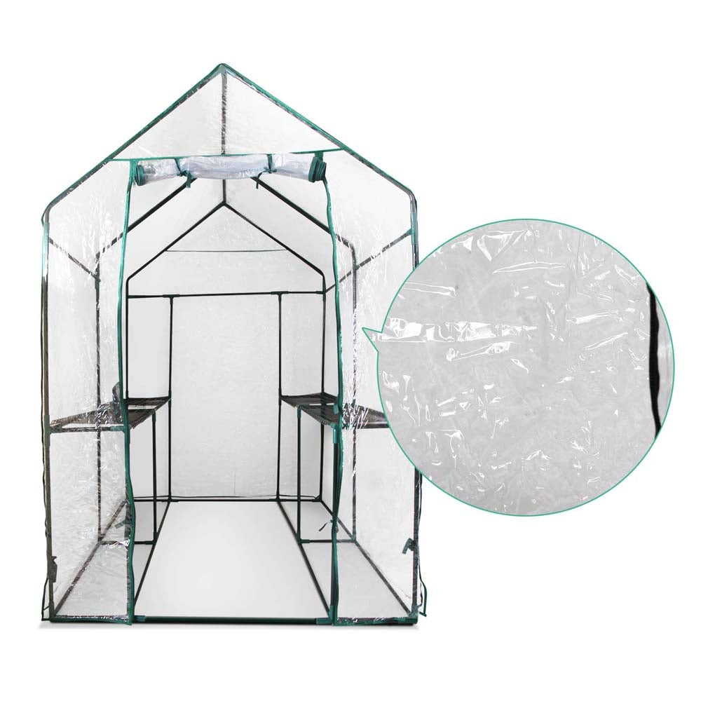 Green Fingers Walk In Greenhouse Transparent Green House 1.9 x 1.2m