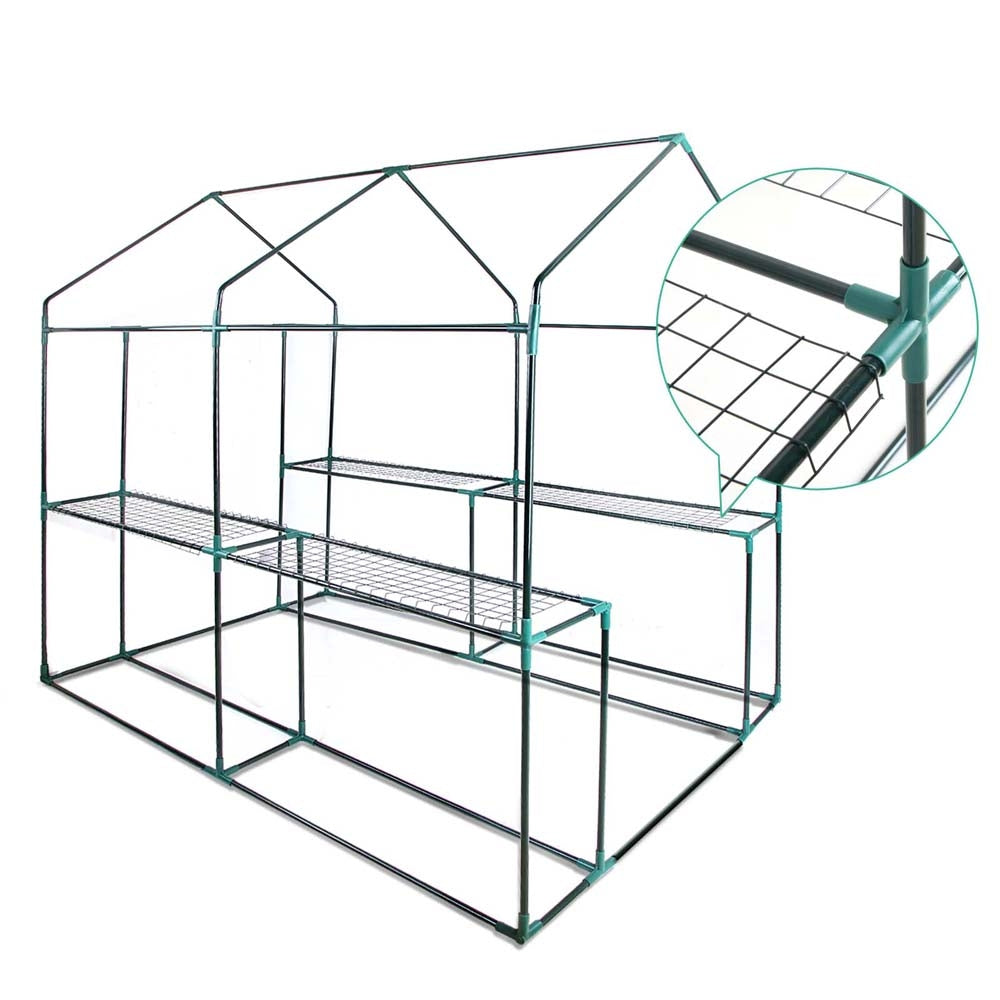 Green Fingers Walk In Greenhouse Transparent Green House 1.9 x 1.2m