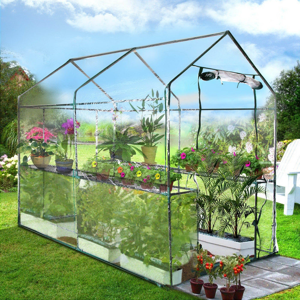 Green Fingers Walk In Greenhouse Transparent Green House 1.9 x 1.2m