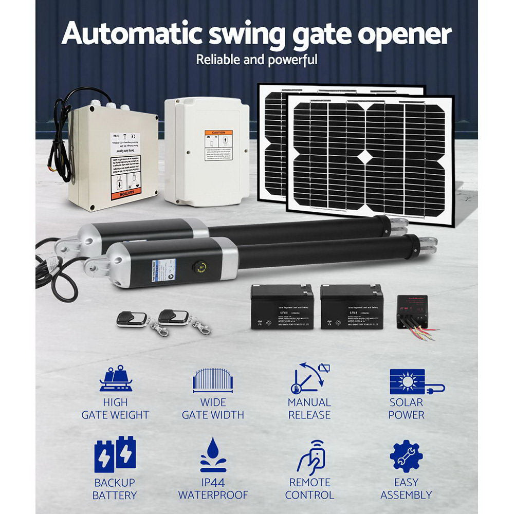 LockMaster Swing Gate Opener Auto Double Full Remote Control 1200KG