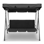 Gardeon 3 Seater Outdoor Canopy Swing Chair - Black