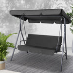 Gardeon 3 Seater Outdoor Canopy Swing Chair - Black