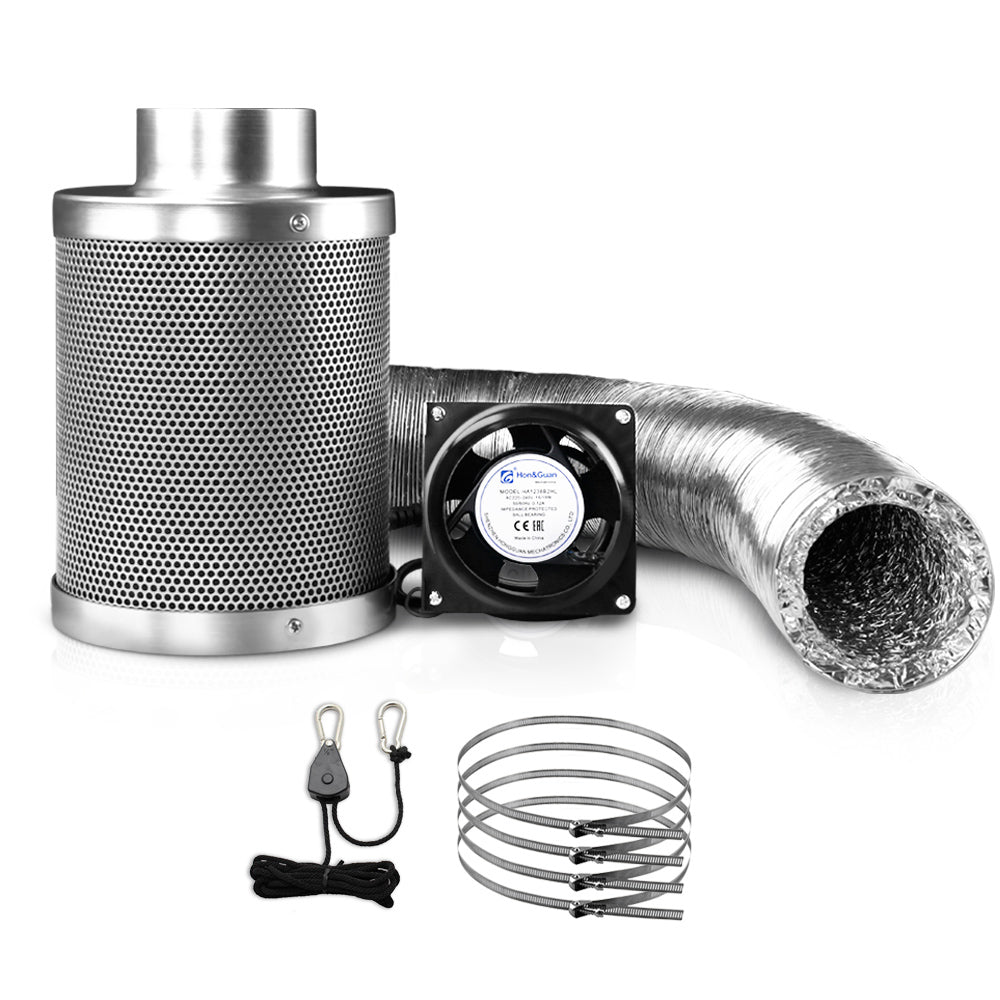 Green Fingers Ventilation Fan and Active Carbon Filter Ducting Kit 