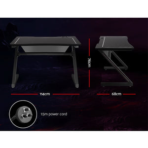 Artiss Gaming Desk Office Computer Desks LED Study Table Racer Chair Laptop Home