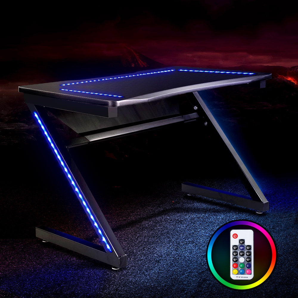 Artiss Gaming Desk Office Computer Desks LED Study Table Racer Chair Laptop Home
