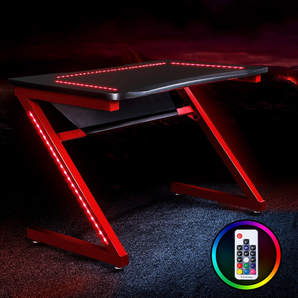 Artiss Gaming Desk Office Computer Desks LED Study Table Racer Chair Desktop RGB