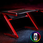Artiss Gaming Desk Office Computer Desks LED Study Table Racer Chair Desktop RGB