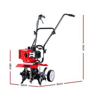 Giantz 88CC Petrol Garden Cultivator Tiller Rotary Hoe 24 Tine Rototiller