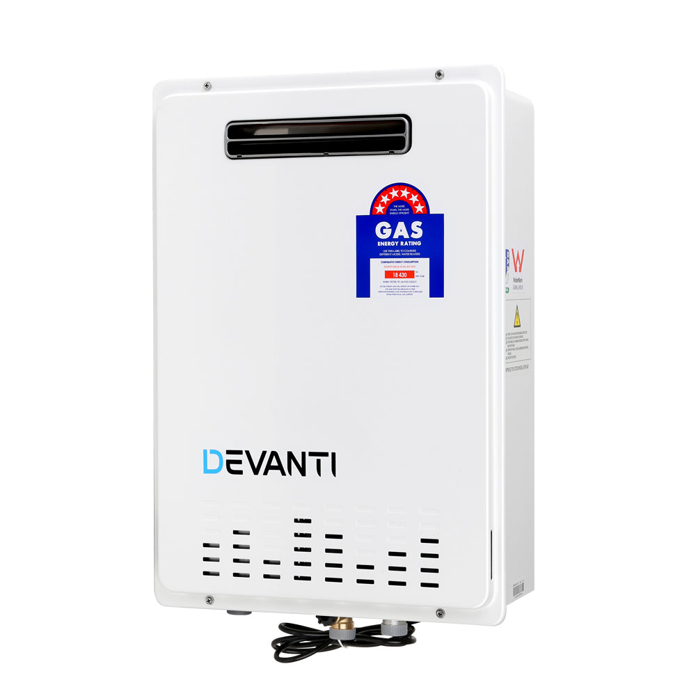 DEVANTI Gas Water Heater NG Natural Gas 26L White