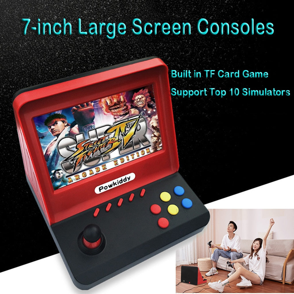 1xGame Console 7 inch Mini Arcade Game Retro Machines for Kids with 3000 Classic Video Games Home Travel Portable Gaming System