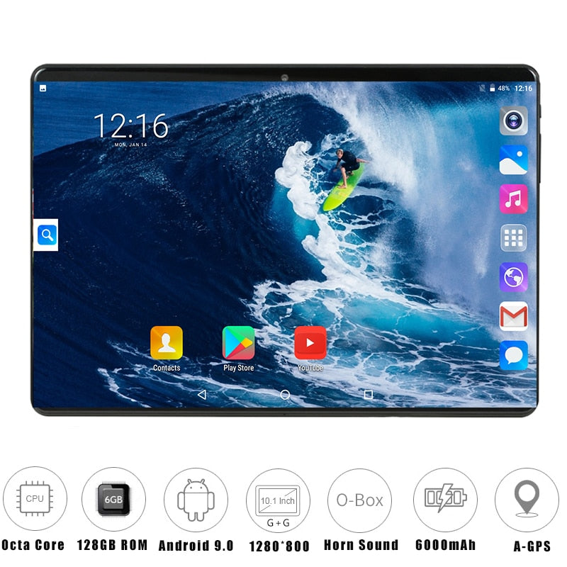 2020 Global Version 10 inch tablet PC 6GB RAM 128GB ROM 1280*800 IPS Dual SIM Card 3G 4G LTE WiFi Android 9.0 tablets10.1+Gifts