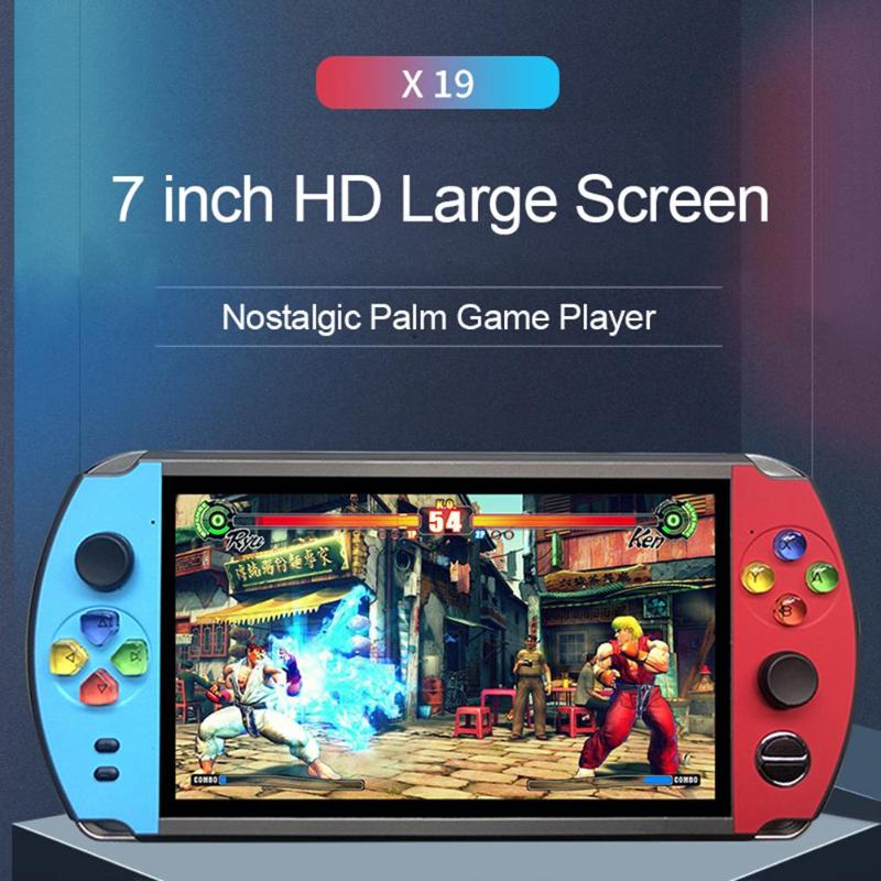 X19 Handheld Retro Game Console 7.0 inch IPS Screen Built-in 1600/2500 Classic Games 16GB Video Game Player For FC/GBA/NES Game