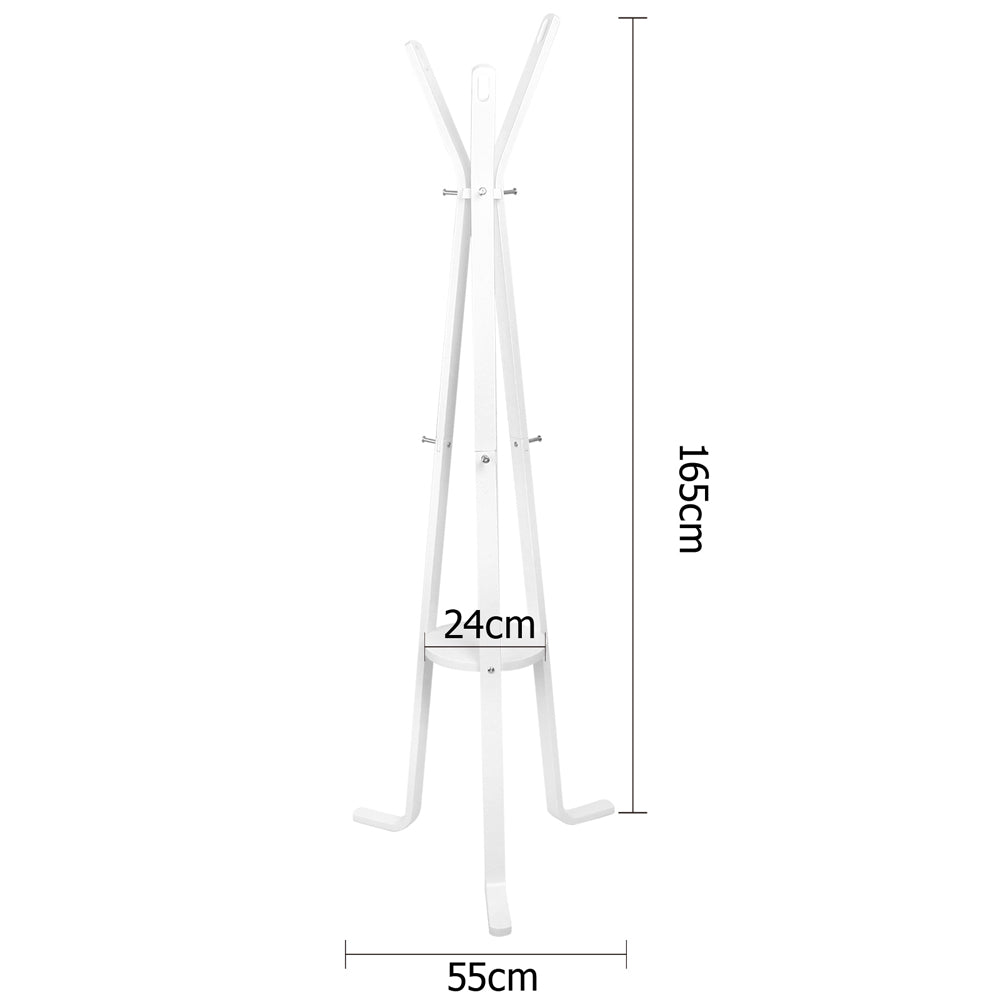 Artiss Wooden Coat Hanger Stand - White