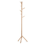 Artiss Wooden Clothes Stand with 6 Hooks - Beige