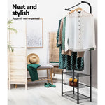 Artiss Clothes Rack Coat Stand Garment Portable Hanger Airer Organiser Shoe Storage Metal Black