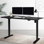 Electric Motorised Height Adjustable Standing Desk - Black Frame with 140cm Black Top