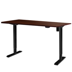 Electric Motorised Height Adjustable Standing Desk - Black Frame with 100cm Walnut Top