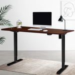 Electric Motorised Height Adjustable Standing Desk - Black Frame with 100cm Walnut Top