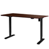 Electric Motorised Height Adjustable Standing Desk - Black Frame with 140cm Walnut Top