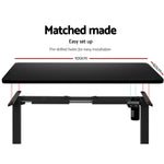 Electric Motorised Height Adjustable Standing Desk - Black Frame with 100cm Natural Oak Top