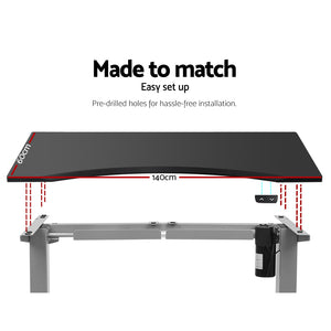 Artiss Standing Desk Sit Stand Table Height Adjustable Motorised Frame Riser with Curved Desk Top