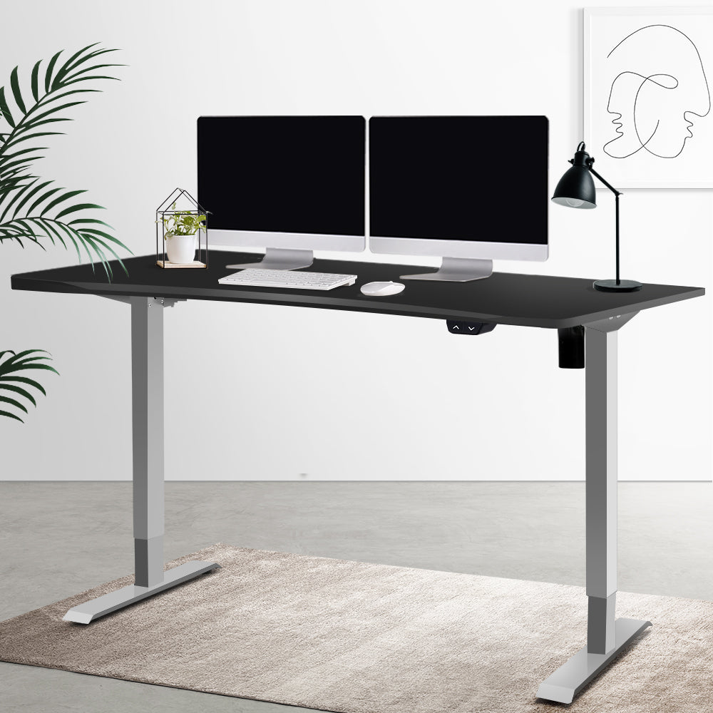Artiss Standing Desk Sit Stand Table Height Adjustable Motorised Frame Riser with Curved Desk Top