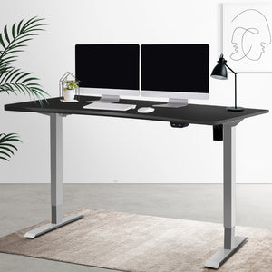 Artiss Standing Desk Sit Stand Table Height Adjustable Motorised Frame Riser with Curved Desk Top