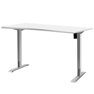 Artiss Standing Desk Sit Stand Table Height Adjustable Motorised Frame Riser 140cm Curved Desk Top