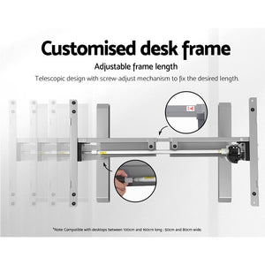 Artiss Standing Desk Sit Stand Table Height Adjustable Motorised Frame Riser 140cm Curved Desk Top