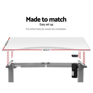 Artiss Standing Desk Sit Stand Table Height Adjustable Motorised Frame Riser 140cm Curved Desk Top